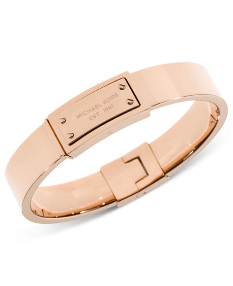 michael kors logo plaque friendship bracelet rose gold|Michael Kors bracelet sale.